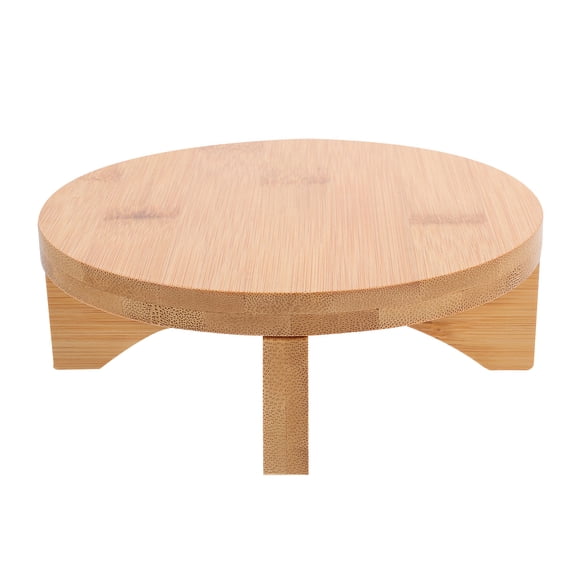 GETAJGHSD Round Teapot Display Stand Bamboo Khaki Stable on Table 1Pcs