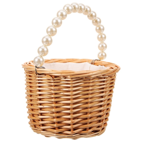 GETAJGHSD Rustic Wicker Flower Basket, Light Brown, Handwoven for Home Decor