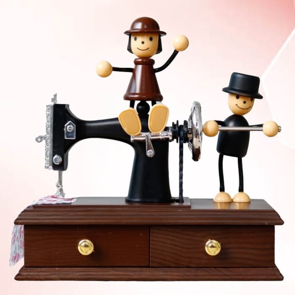 GETAJGHSD Sewing Machine Musical Box 1Pack Retro Style Resin Material Plays Music For Spouse Sweetheart present