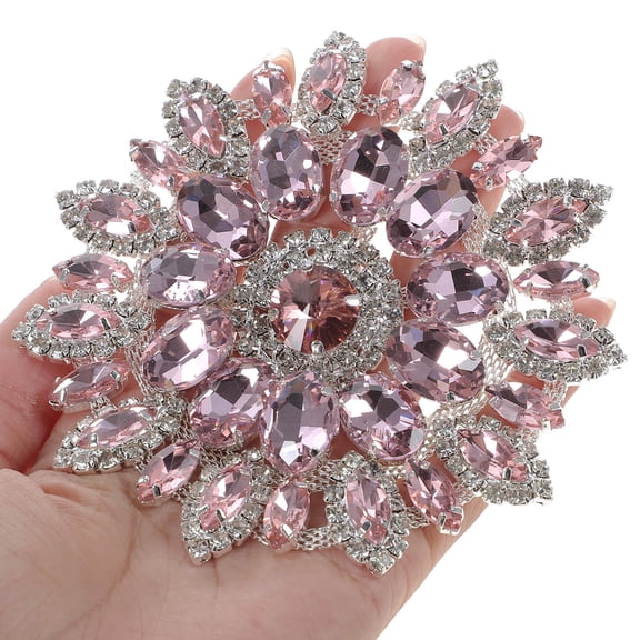 GETAJGHSD Rhinestone Sewing Patch for Clothes, 1 Piece Decorative Brooch Patch, 4.24 x 4.24 x 0.39 Inches