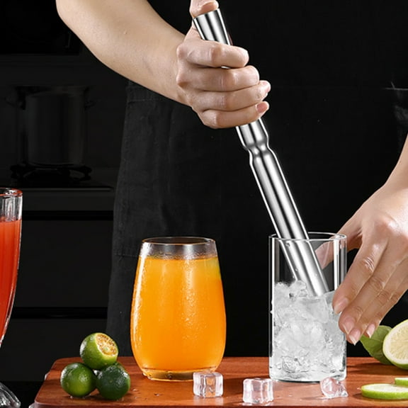 GETAJGHSD Stainless Steel Muddler Cocktail Muddler Ice Crushing for Milk Tea Shops 1Pcs