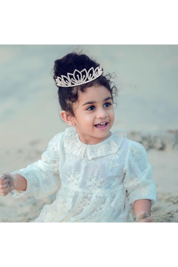 Plated Silver Rhinestone Bridal Hair Loop with Crystal Beads Wedding Hairband and Lady Tiara for Special Occasions