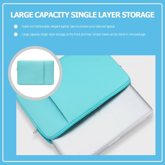 GETAJGHSD Simple Fashionable Sky Blue Laptop Organizer Case with Scratch Resistant Protection