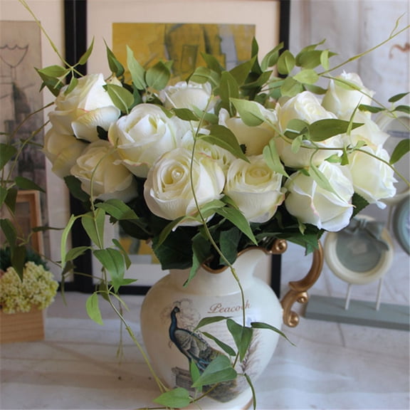 GETAJGHSD Simulation White Rose Flower Perfect for Wedding and Party Decoration