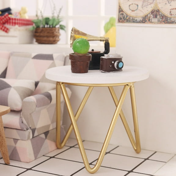 GETAJGHSD Small Round Table 1Pcs Mini Side Table 8Cm X 8Cm X 7.4Cm Decorative For Micro Landscape Decoration