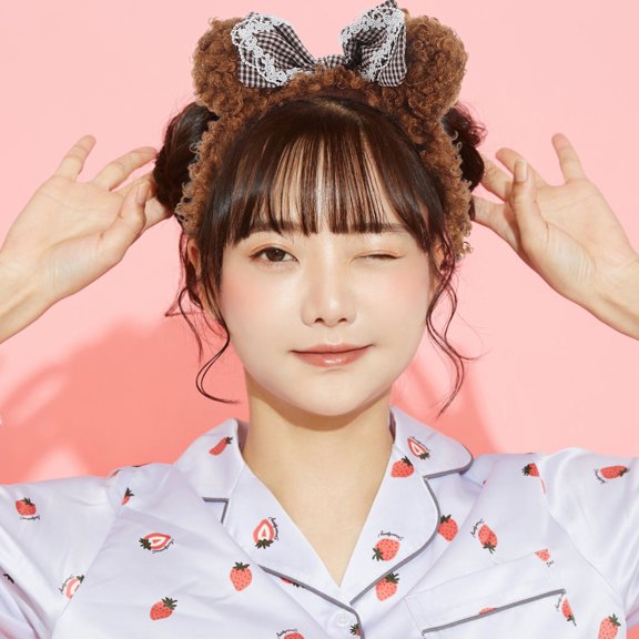 GETAJGHSD Cute Light Brown Plush Bear Ears Headband Elastic Soft Fabric Hairband for Face Washing and Makeup