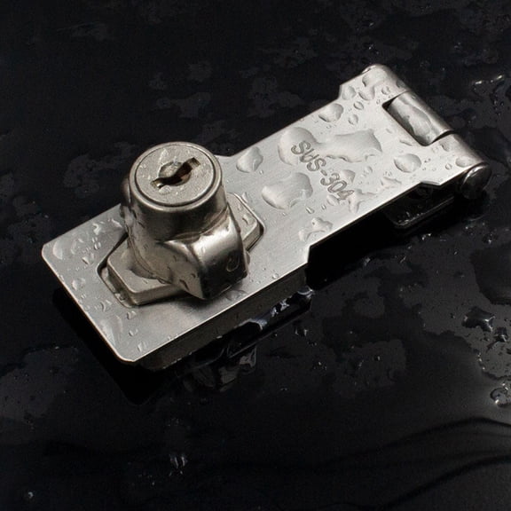 GETAJGHSD Furniture Latch Stainless Steel Keyed Hasp Silver Cabinet Anti Theft Lock