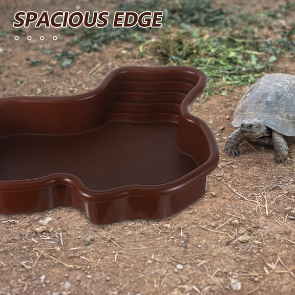 GETAJGHSD Light Brown Reptile Bathing Pool with Durable Terrain Design and Convenient Edge for Turtle Habitat