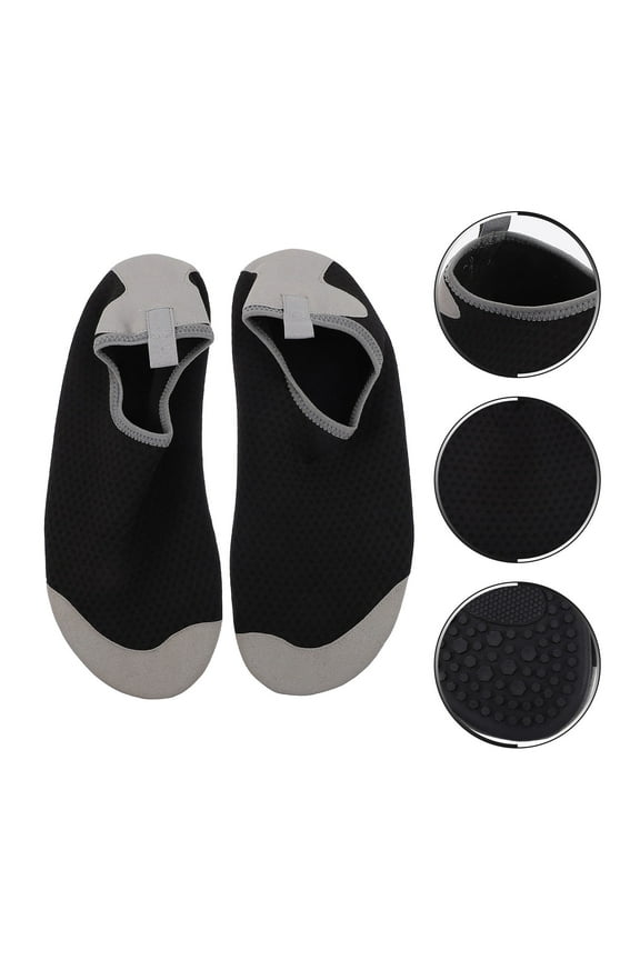Swim Shoes for Men 1 Pair Water Shoes TPR Black Quick-Dry for Beach and Pool