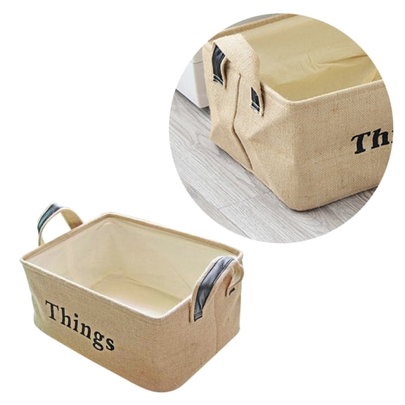 GETAJGHSD Jute Laundry Storage Basket Portable Khaki 1Set