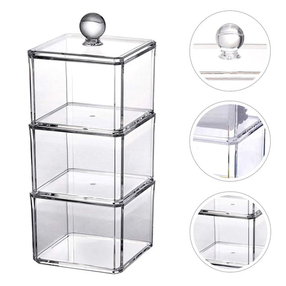 GETAJGHSD Tableware Storage Box 1 Set Clear Acrylic Transparent Viewing Square Shape Vanity Bathroom