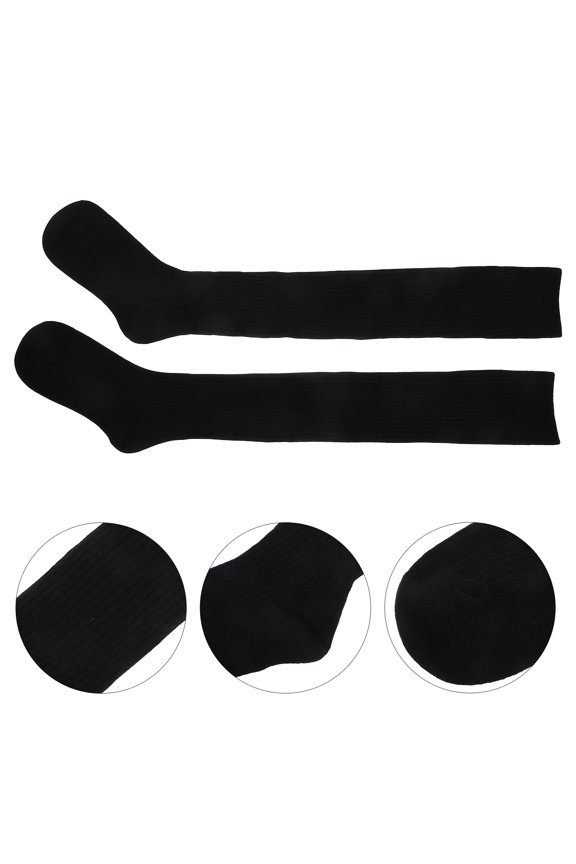 Thickened Winter Wool Thigh High Stockings 2pcs Warm Cold Weather Fits Black