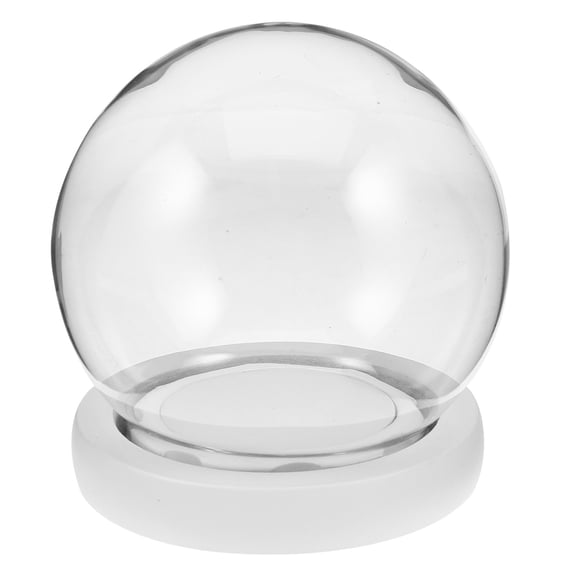 GETAJGHSD Transparent Glass Dome Cloche with Anti Drop Clasp Wooden Base for Flowers Plants Display