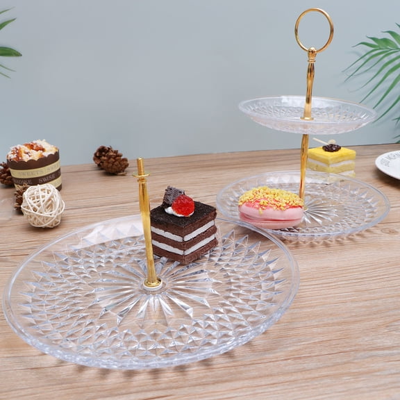 GETAJGHSD European Style Round 3-Tier Cupcake Stand, Dessert Display Tray for Cakes, Pastries, Party, Wedding, Tea Table