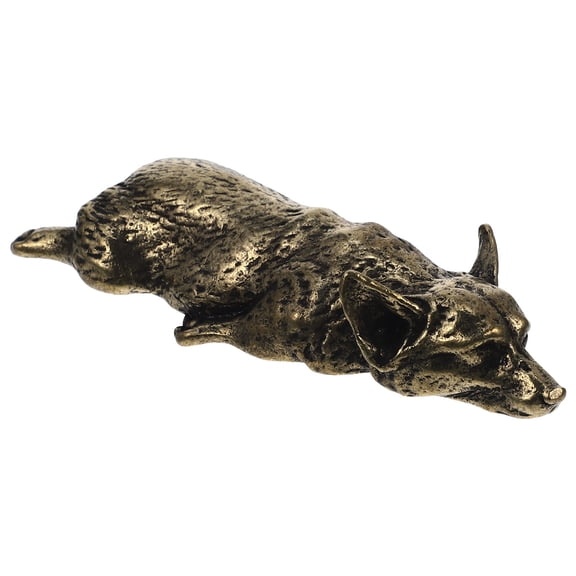 GETAJGHSD Antique Golden Copper Dog Statue for Home and Office Decor Unique Design