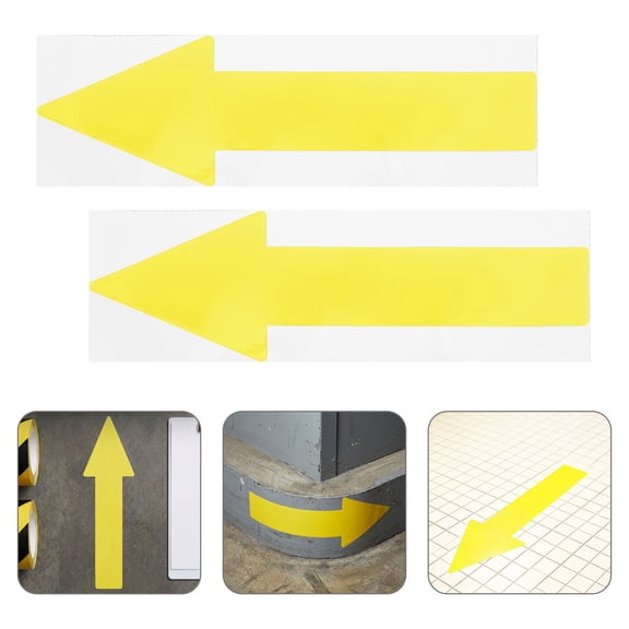 GETAJGHSD Waterproof Yellow Directional Stickers for Wall and Floor 10Pcs