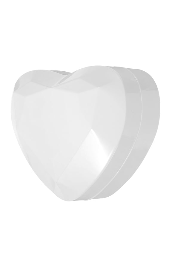 Wedding Ring Box White Heart Design with Plush Interior and LED Lighting for Proposal