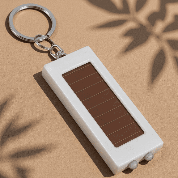 GETAJGHSD White ABS Outdoor Flashlight Key Chain Light with Solar Charging, Pocket Size for Survival Kit