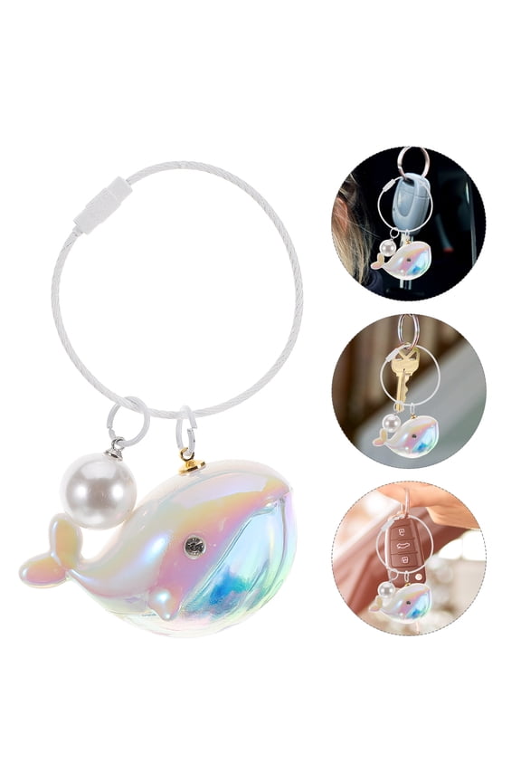 White Whale Keyring Decoration for Bags Alloy Cute Compact Keychain Pendant