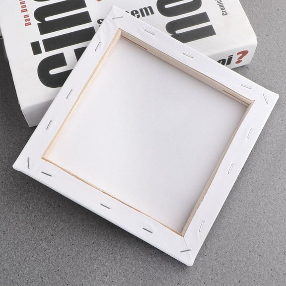 GETAJGHSD Wood Artist Stretched Canvas Cotton Fabric White Square Panel for Painting Use