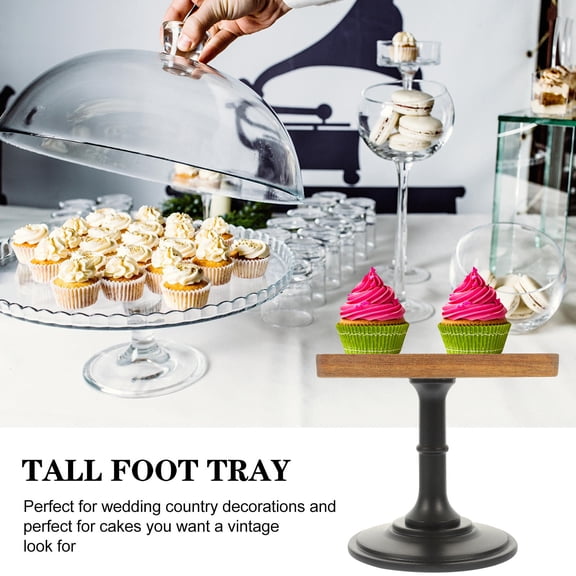 GETAJGHSD Wooden Square Cake Display Stand for Party Desktop Decoration