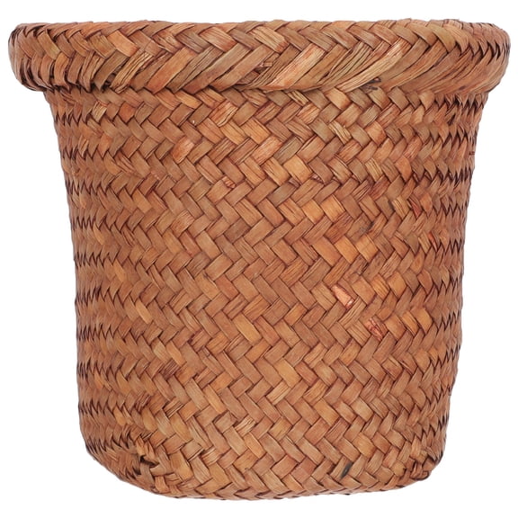 GETAJGHSD Room Trash Basket Coffee Woven Style with Smooth Surface for Safe Household Use