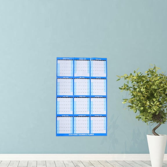 GETAJGHSD Yearly Wall Calendar 2026 Dry Erase Board with Holiday Marks and Portable Rollable Design