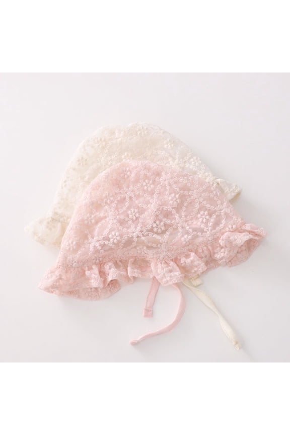 Beautiful Yellow Lace Cap Floral Bonnet Hat Comfortable Stylish Decor Accessory