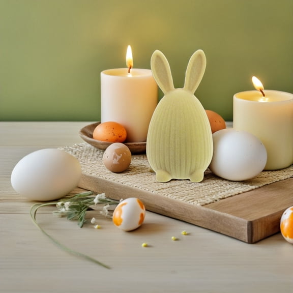 GETAJGHSD Resin Easter Bunny Decor Yellow Cute Bunny Figurines for Home Table Display
