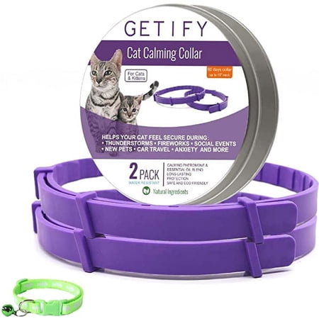 GETIFY Calming Cat Collar, Drug-Free, 2 Piece Set