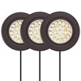thumbnail image 1 of Inlight 2.5" Wide 3000K Dimmable LED Puck Lights Kit, Plug-in Installation, Recessed, Surface Mounted, Set of 3, IN-0113-3-BZ, 1 of 9