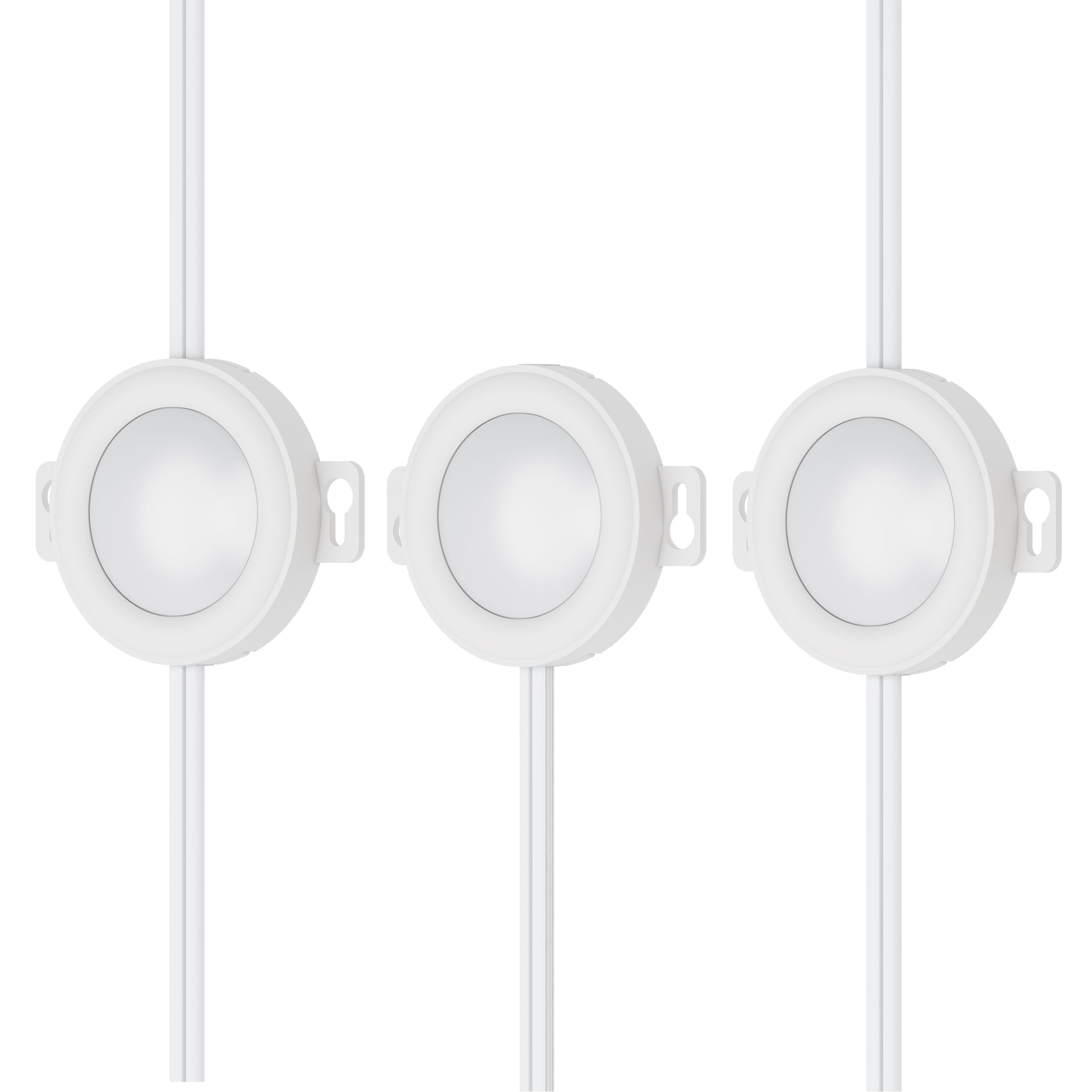 Inlight Plug-in LED Puck Lights, Surface Mount Only, Pre-Wired, 3000 K, Pack of 3, IN-0106-3-WH
