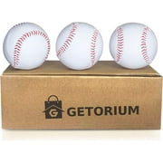 GETORIUM Baseballs Practice Baseballs| Soft 9 inch Practice Training Baseball |Baseball for Kids Teenager Youth Baseball Training Pitching Throwing Balls|3 Ball Pack