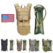 GETORIUM Tactical Hydration Backpack with 3L Water Bladder, MOLLE System - Khaki