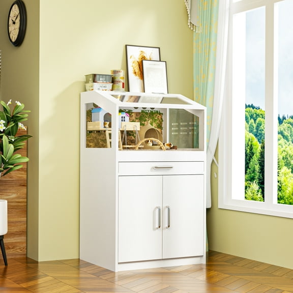 GETYES Large Breathable Hamster, Guinea Pig, Rabbit & Hedgehog Habitat Cage, White