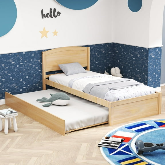 GETYES Pine Wood Expandable Daybed, Natural