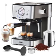 GEVI 20 Bar Espresso Coffee Maker, Espresso Machine with Milk Frother Steam Wand, 45 OZ Removable Water Tank for Home/Office/Cafe, Black