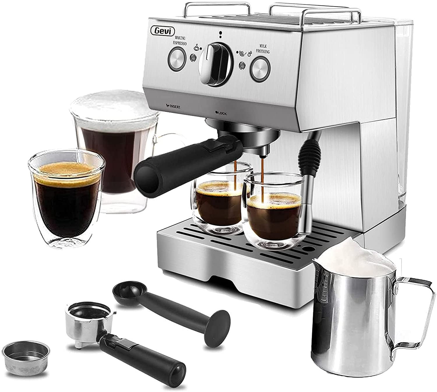 15 Bar Espresso and Cappuccino Maker with Milk Frother Steam Wand - China  Espresso Machine and Single Serve Coffee Maker price
