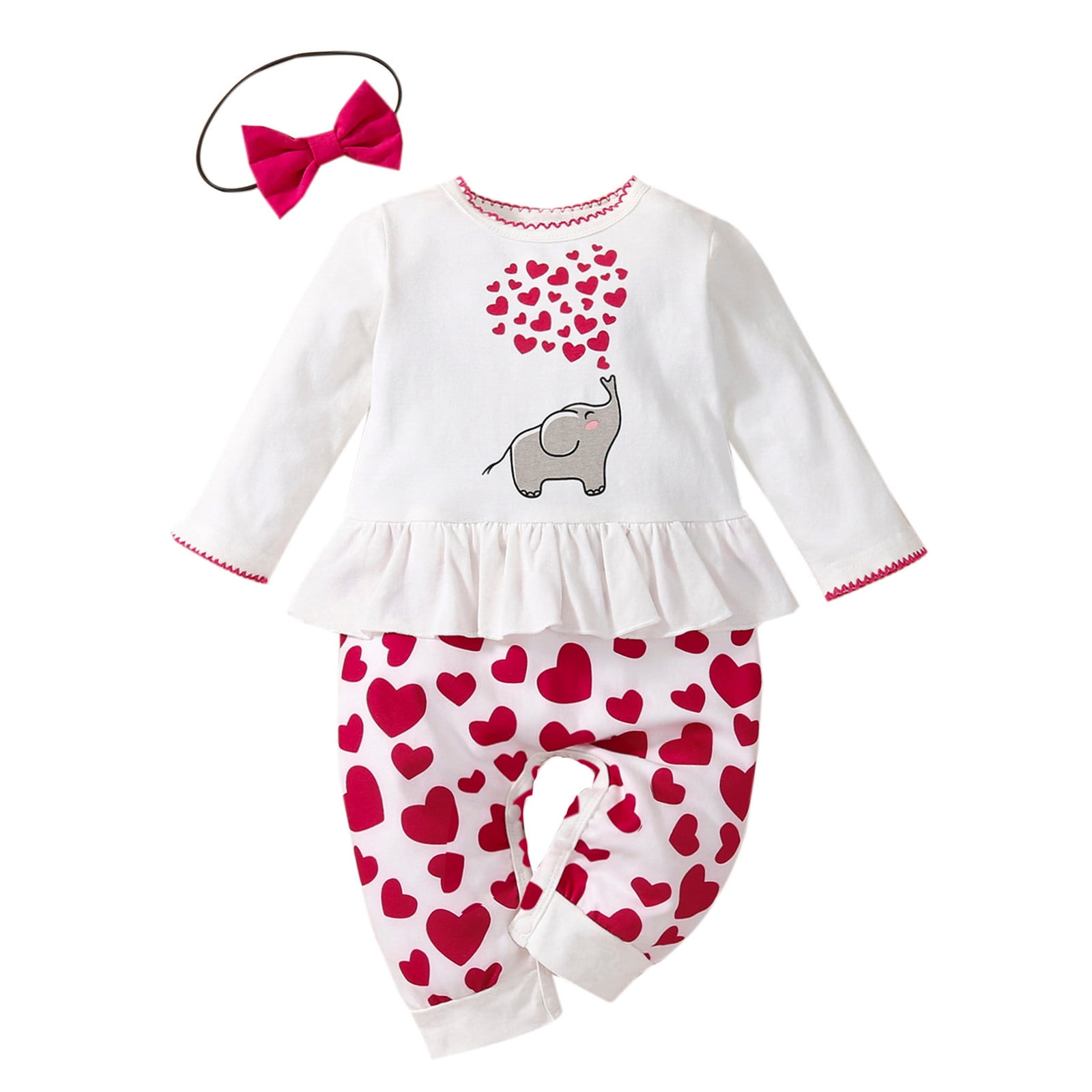 GEVPWj Baby Girl Clothes Baby Boys Girls Valentine's Day Cartoon Heart