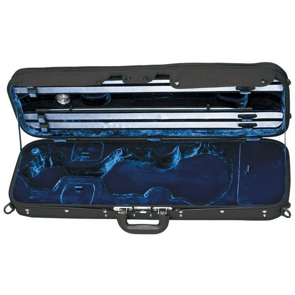 GEWA Maestro 4/4 Oblong Violin Case w/ Thermo Shell - Black/Blue