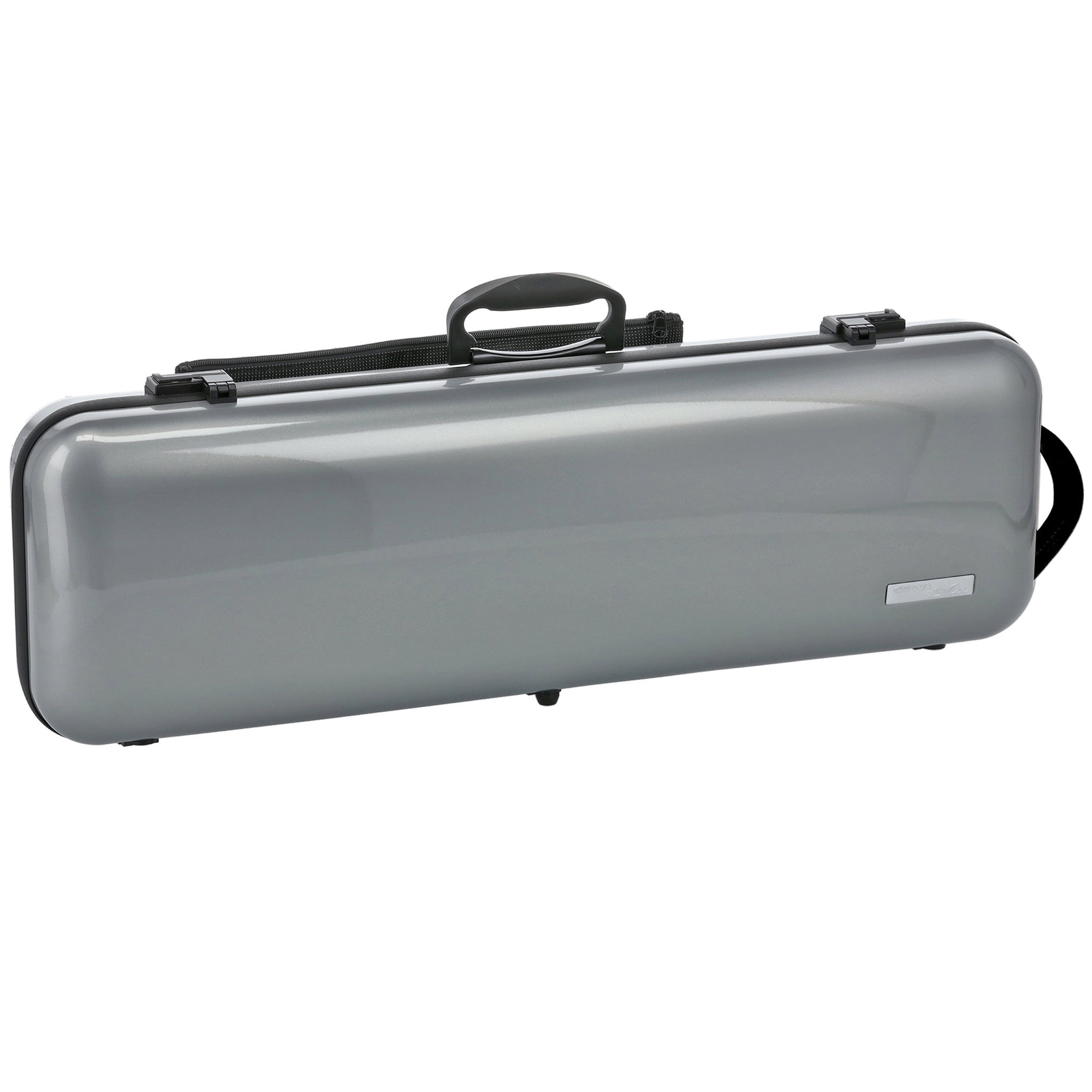 GEWA Violin Case, Air 2.1, Oblong, 4/4, Metallic Silver/Black, High Gloss