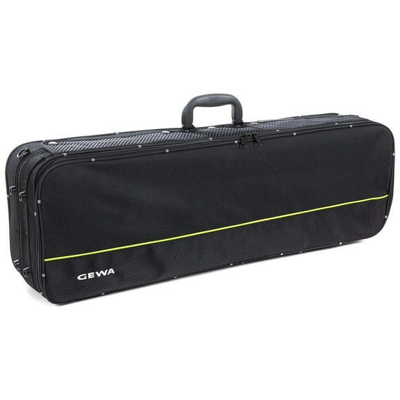 GEWA Aspirante 1/8 Oblong Black Violin Case - Foam Shell & Carbon-Optic Exterior
