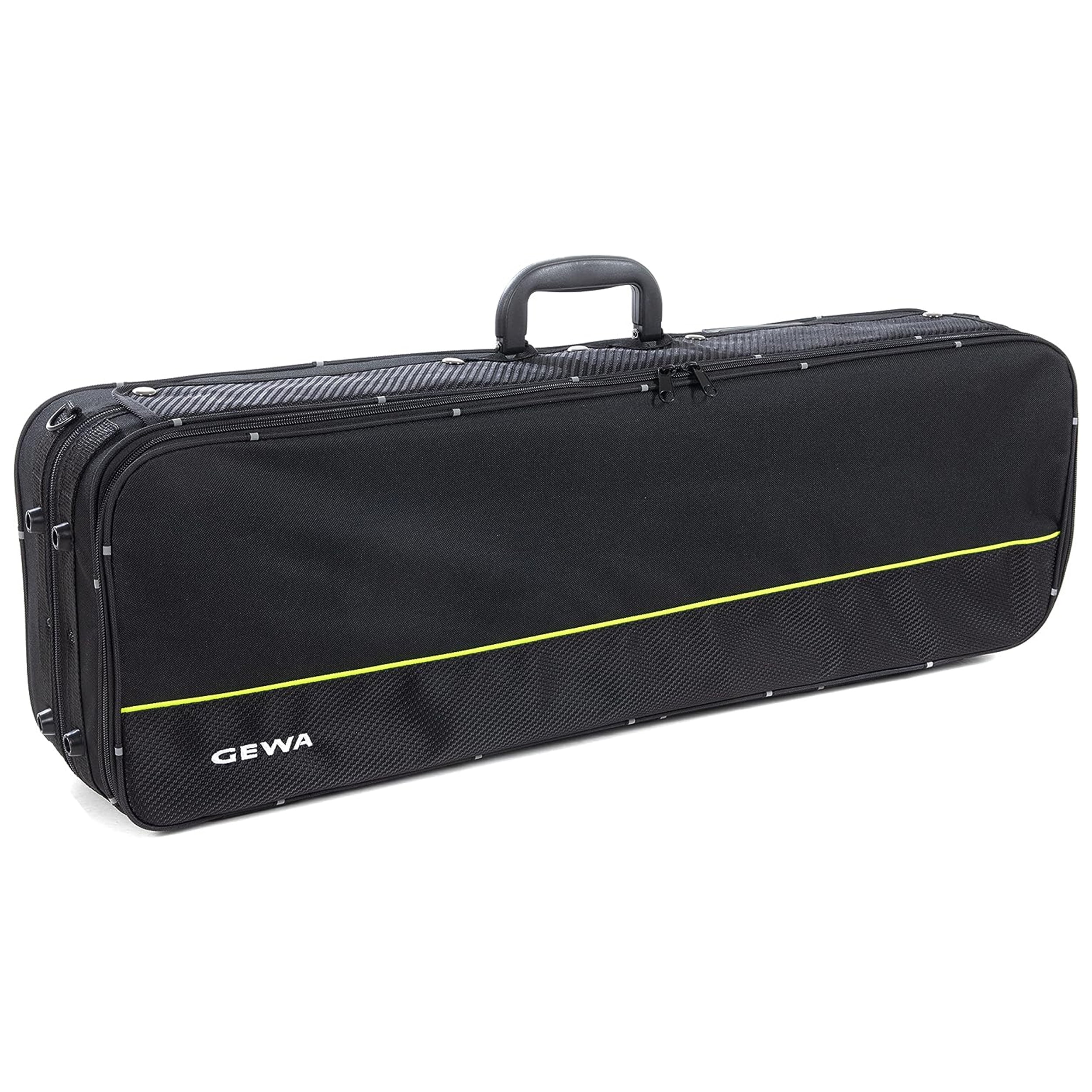 GEWA Aspirante 3/4 Oblong Black Violin Case - Foam Shell & Carbon-Optic Exterior