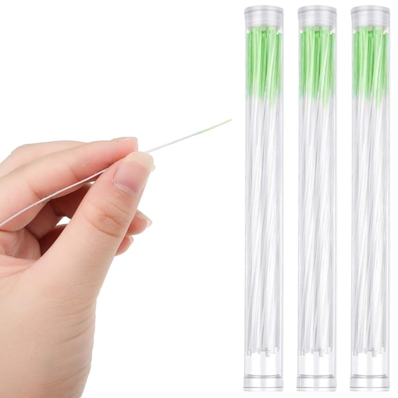 GEWIKK 180 Pcs Earrings Hole Cleaner,Piercing Cleaner Floss,Rose Fragrance Odor Removal Ear Care,Piercing Floss Disposable Aftercare Cleaning Tool Piercing Floss (Green)