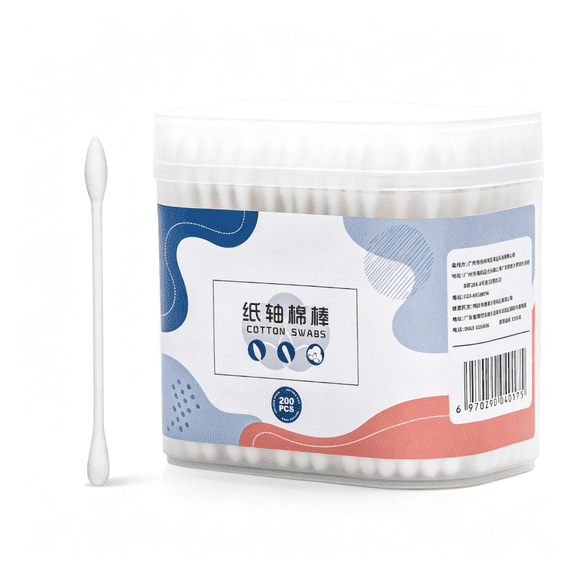 GEWIKK Cotton Swabs Precision Pointed-600 Count Pointy Organic Cotton Buds Double Side Tightly Wrapped Cotton Tips Paper Stick Soft Gentle Lint-Free Cruelty-Free, Pointy&Round (White)