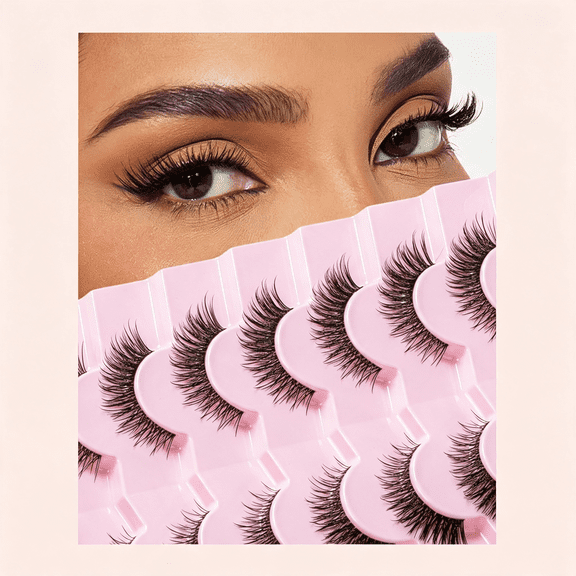 GEWIKK False Eyelashes Wispy Lashes D Curl Cat Eye Lashes Clear Band Lashes Natural Look Short Fake Lashes Wispies Eyelashes Strip Lashespcs 7 Pairs