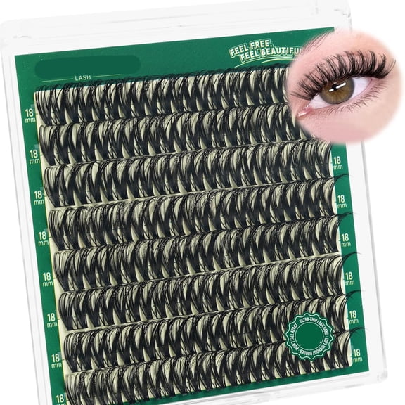 GEWIKK Flora Lash Clusters Eyelash 18Mm D Curl Cluster Eyelash,Easy to Apply,Last about a Week,Beautiful Natural Look,Comfortable Cluster Lashes Anime Lashes