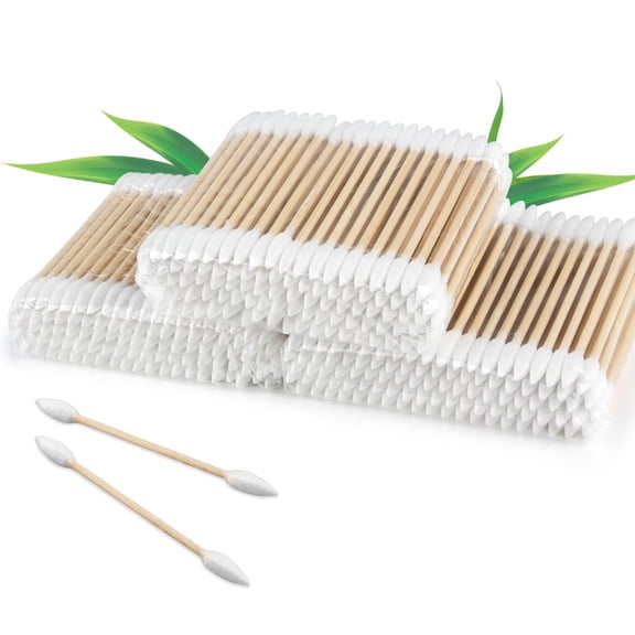 GEWIKK Pointed Cotton Swabs Disposable Double Pointy Precision Tip Cotton Buds Bamboo Sticks Ear Wax Removal Makeup Lip Eyeshadow Applicators Micro Nail Tool Beauty Personal Care