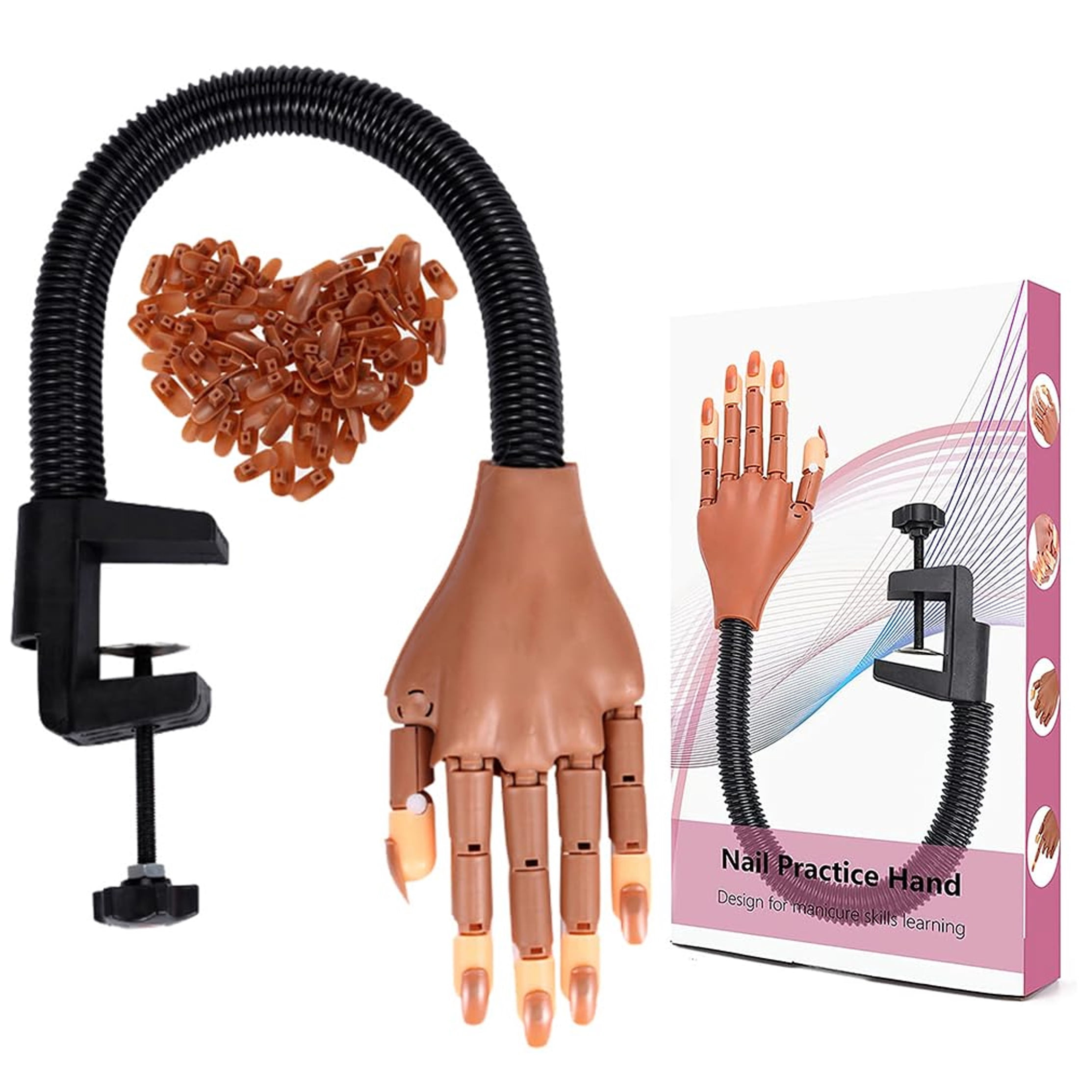GEWIKK Practice Hand for Acrylic Nails,Professional Nail Practice Hand ...