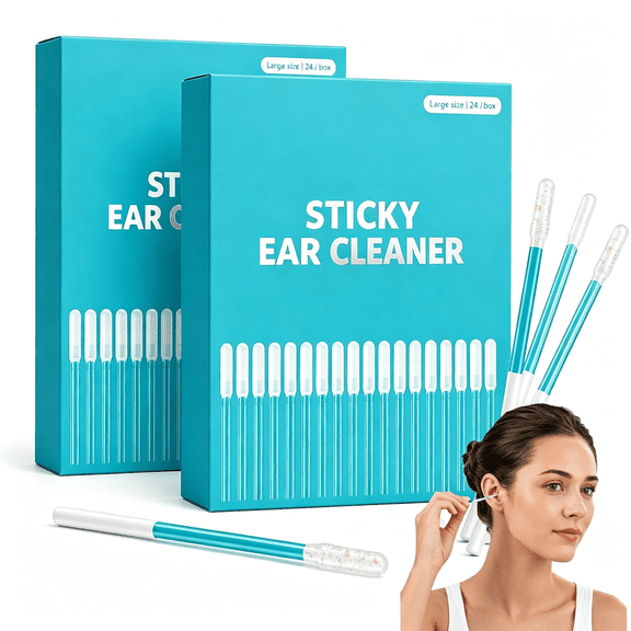 GEWIKK Sticky Ear Cleanerearclear Qtips Washable and Reusable Gentle Soft Rubber Ear Cleaner for Family Suitable Earbudheadphone&Hearing Aid Cleaning (2 Pcs)